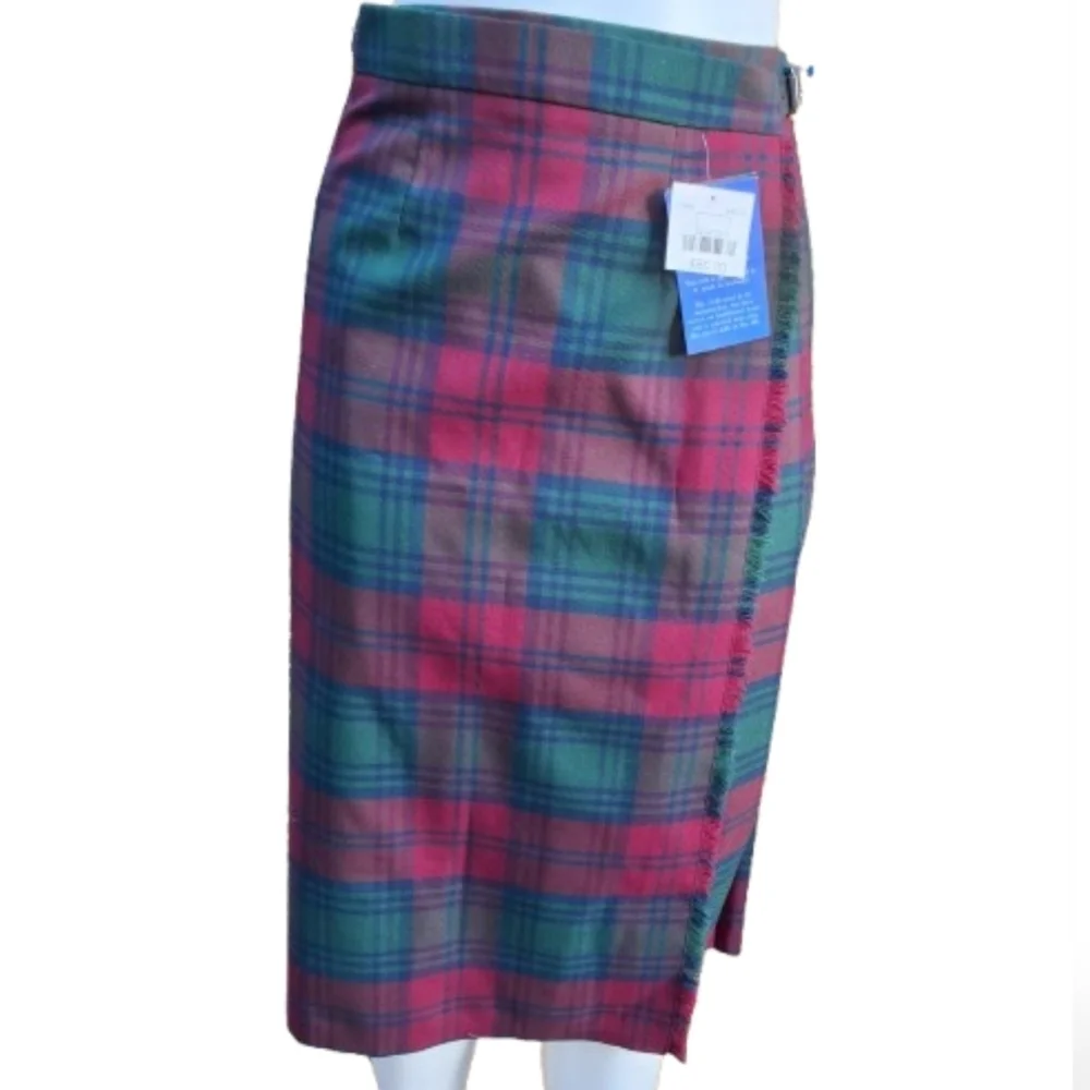 James Pringle Weavers True Tartan Wool Blend Skirt/ Kilt 10 NWT